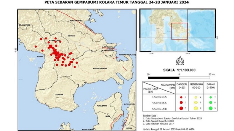 Kolaka Timur Diguncang Rentetan 93 Kali Gempa Susulan, Ini Penjelasan BMKG