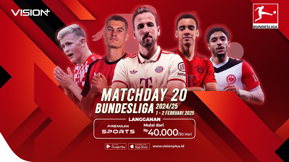 Jadwal Lengkap dan Link Live Streaming Bundesliga Pekan Ini di VISION+: Bayern Munchen Vs Holstein