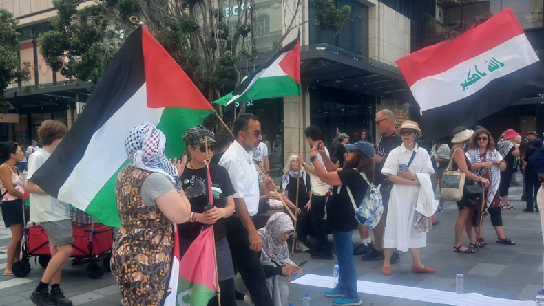 Aksi Bela Palestina di Auckland, Teriakan Free Palestine Menggema!