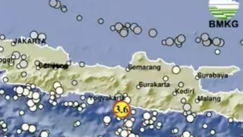 Gempa Terkini Magnitudo 3,6 Guncang Bantul, Berpusat di Laut