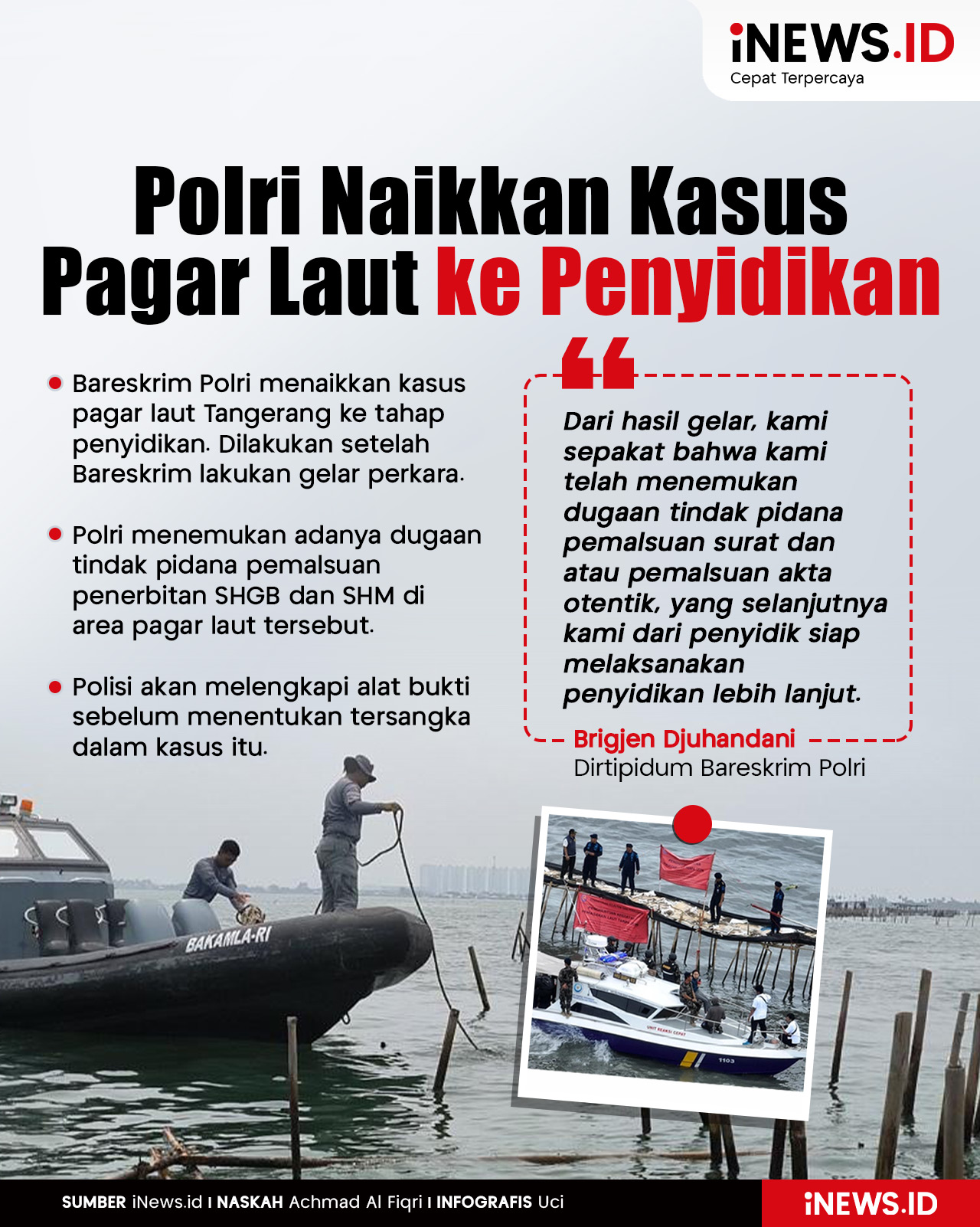 Infografis Polri Naikkan Kasus Pagar Laut Tangerang ke Penyidikan