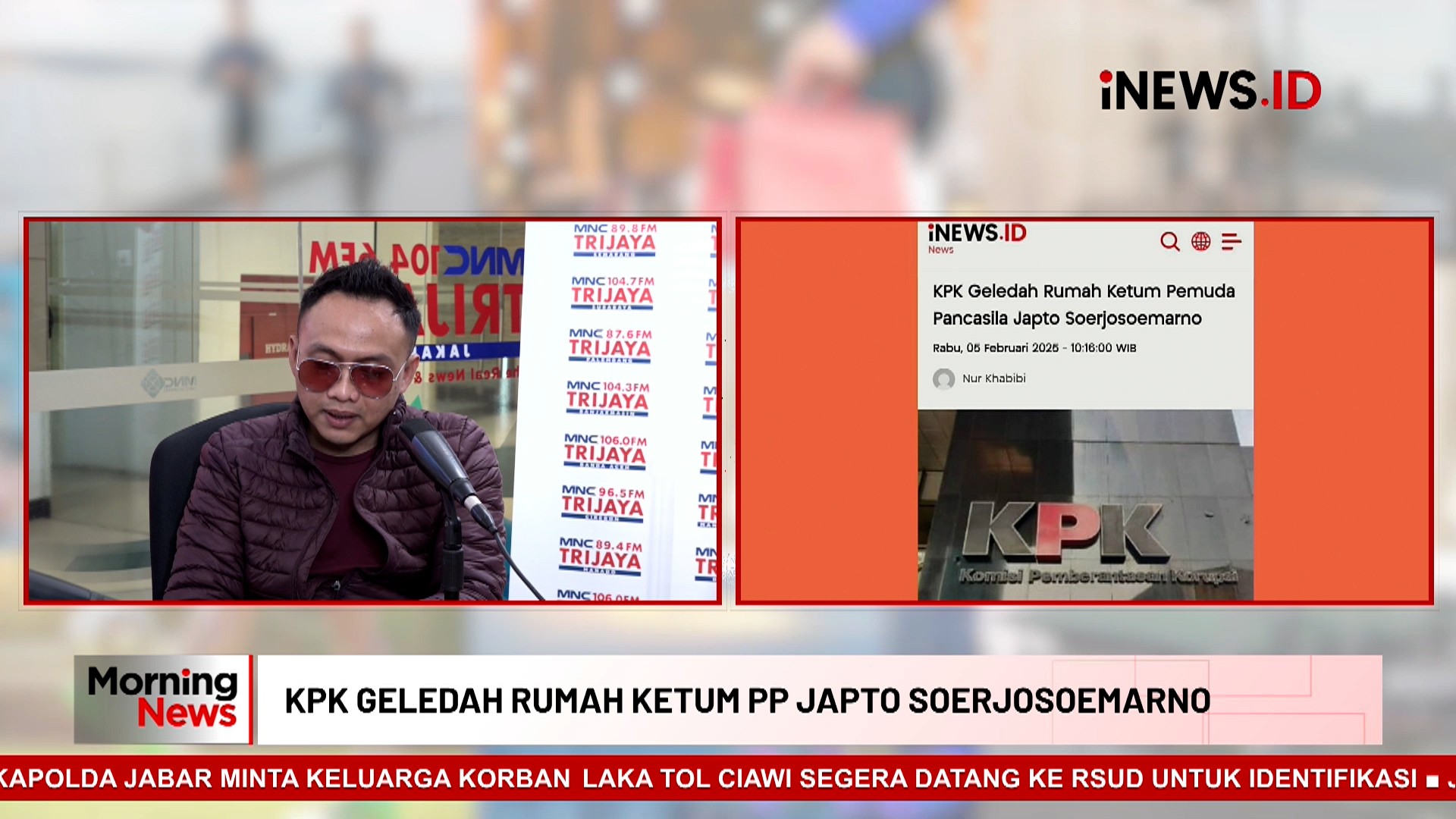 MORNING NEWS: KPK Geledah Rumah Ketum Pemuda Pancasila Japto Soerjosoemarno