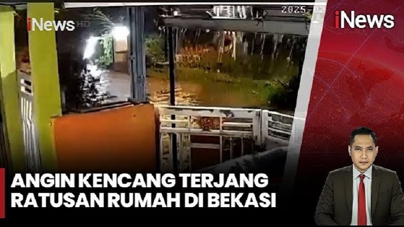 Terekam CCTV, Angin Kencang Rusak Ratusan Rumah Warga di Bekasi