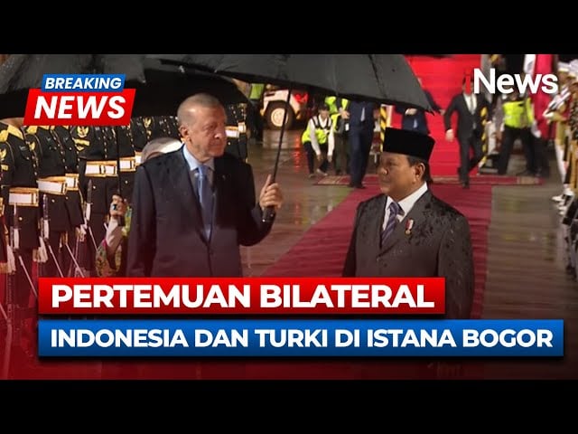 Parade Militer dan Ribuan Pelajar Sambut Kedatangan Erdogan di Istana Bogor