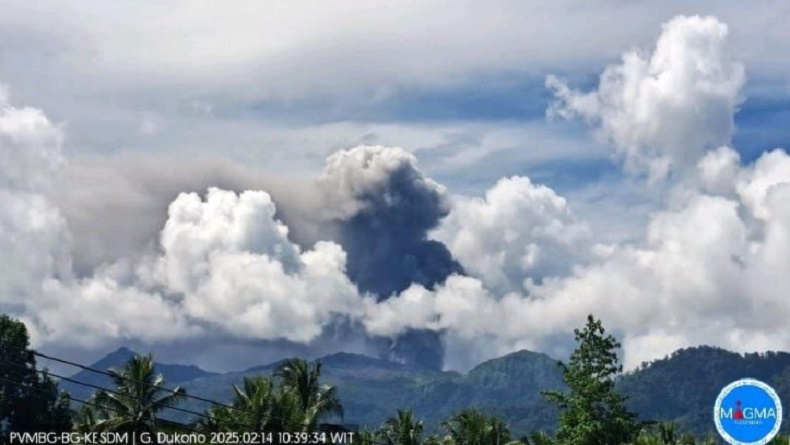 Gunung Dukono Meletus, Muntahkan Kolom Abu Setinggi 1.200 Meter