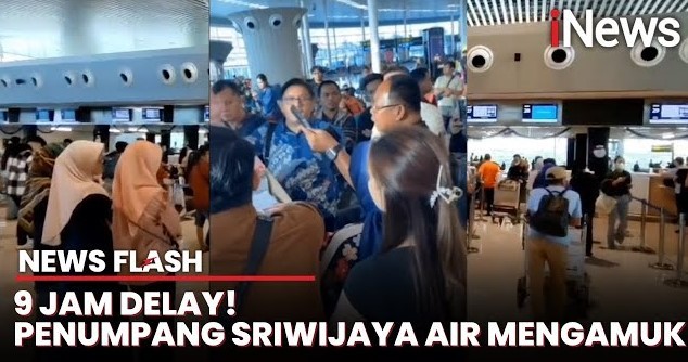 Penumpang Sriwijaya Air Mengamuk di Bandara Sultan Hasanuddin akibat Delay 9 Jam