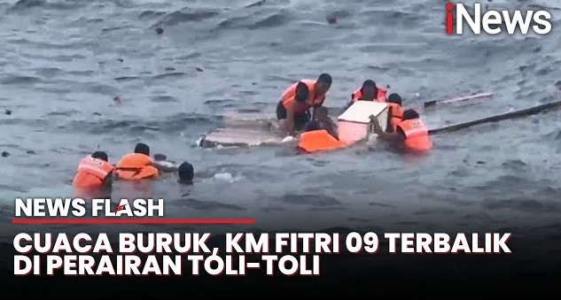 Dihantam Gelombang Besar, KM Fitri 09 Tenggelam di Selat Makassar