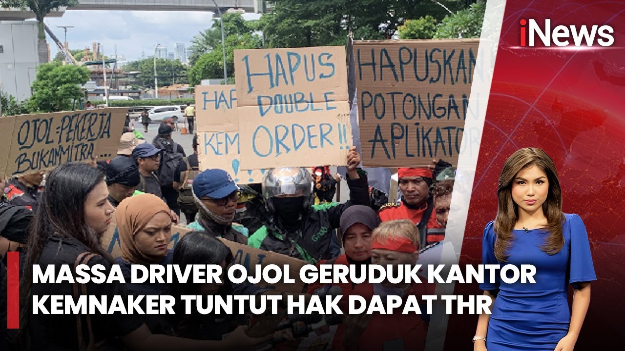 Pengemudi Ojek Online Demo di Depan Kemenaker, Ini Tuntutannya