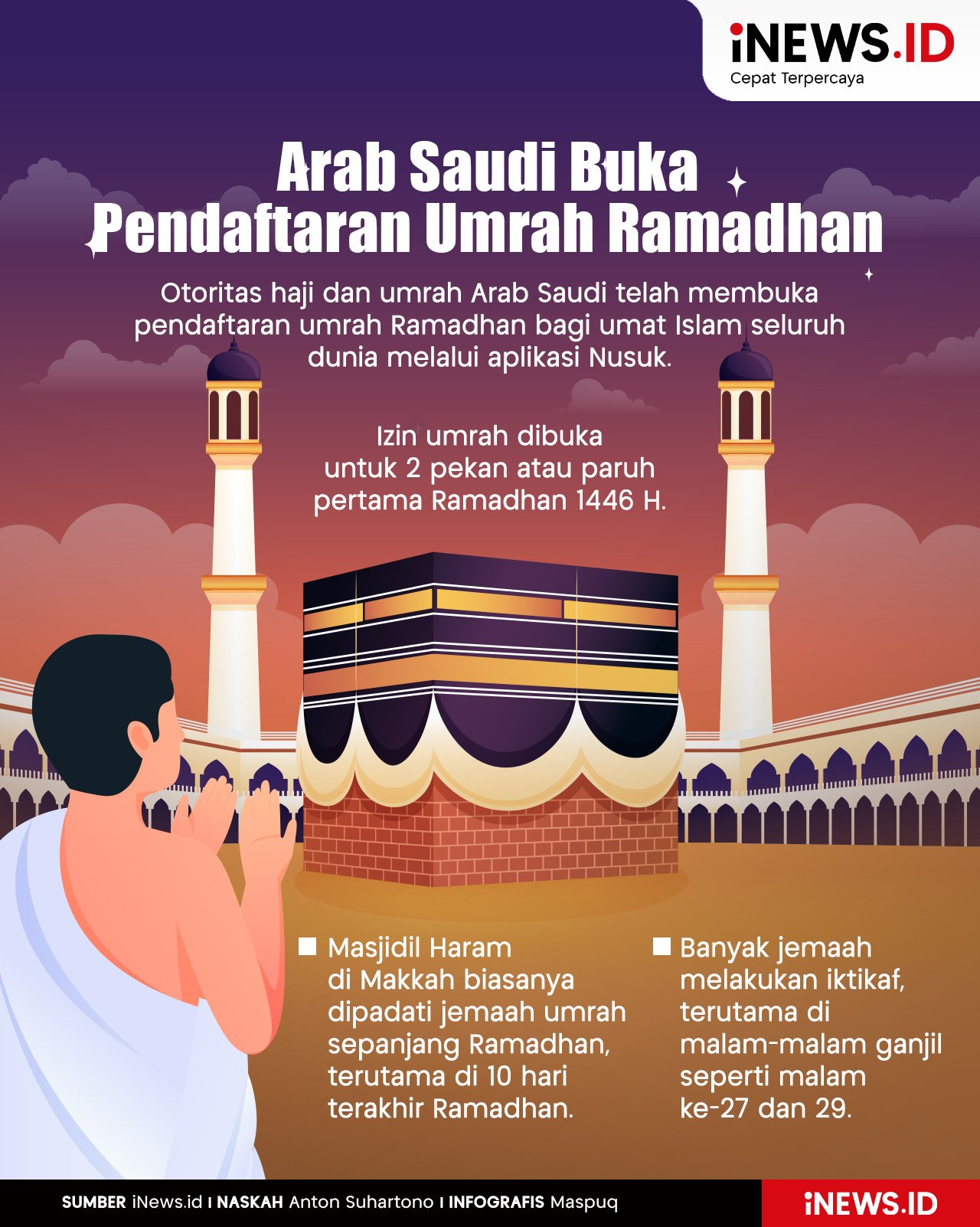 Infografis Arab Saudi Buka Pendaftaran Umrah Ramadhan