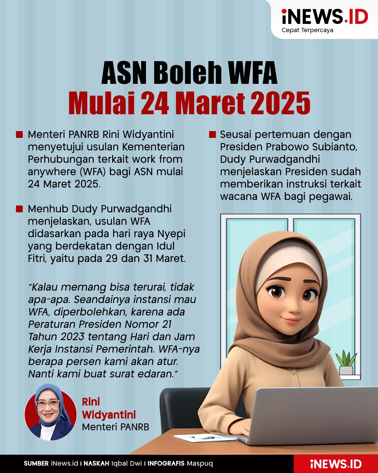 Infografis MenPANRB Setuju Usulan ASN WFA Mulai 24 Maret 2025 