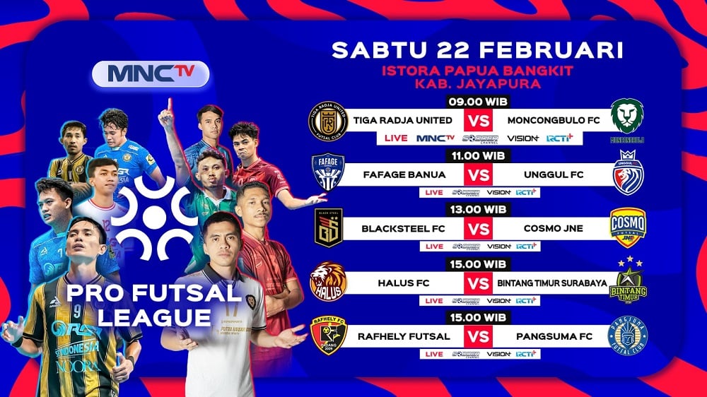 Pro Futsal League 2025: Tiga Radja United Vs Moncongbulo FC, Live MNCTV