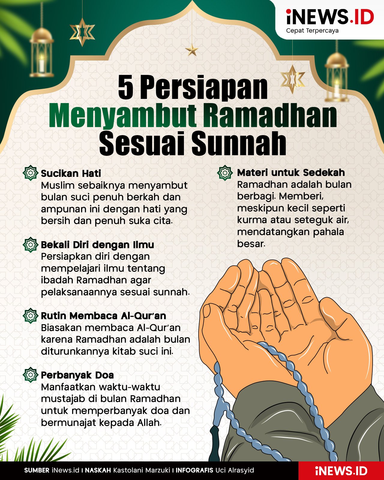 Infografis 5 Persiapan Menyambut Ramadhan Sesuai Sunnah