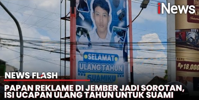 Viral! Istri Pasang Billboard Raksasa di Jember untuk Ucapan Ulang Tahun Suami