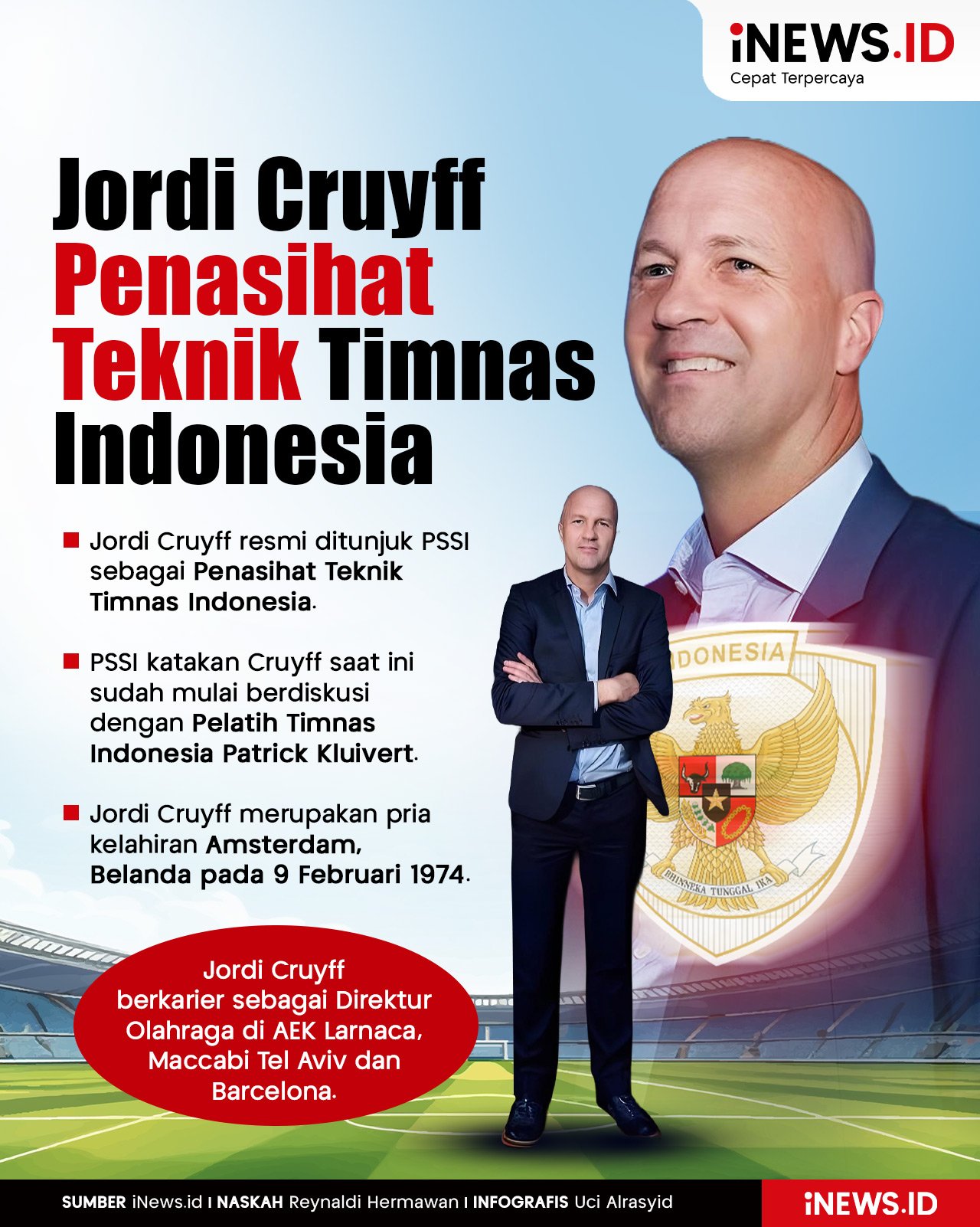 Infografis Jordi Cruyff Penasihat Teknik Timnas Indonesia