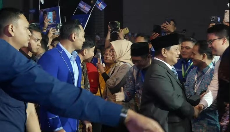 Prabowo dan Gibran Hadiri Penutupan Kongres VI Partai Demokrat