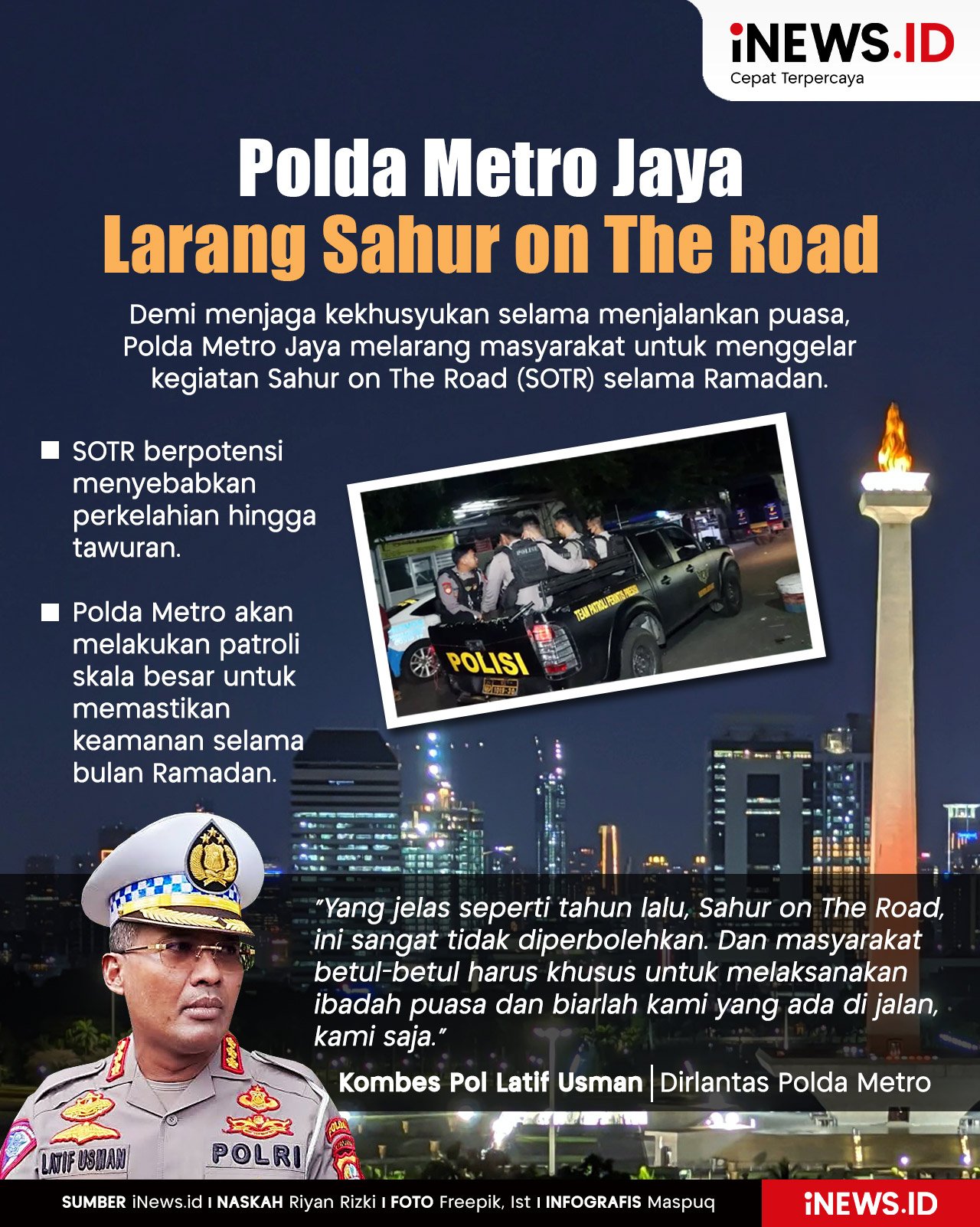 Infografis Polda Metro Larang Sahur on The Road selama Ramadan