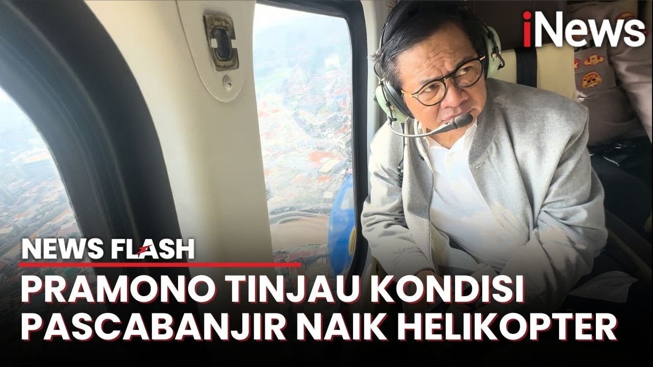 Gubernur Pramono Anung Naik Helikopter Tinjau Banjir Jakarta dan Bekasi