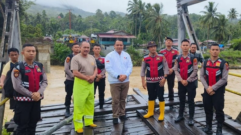 Legislator Partai Perindo Nias Barat Tinjau Jembatan Sungai Oyo, Serukan Percepatan Pembangunan