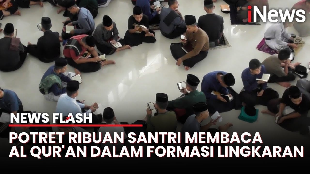 Tradisi Unik Ramadan, Ribuan Santri di Medan Baca Al Qur'an dengan Formasi Melingkar