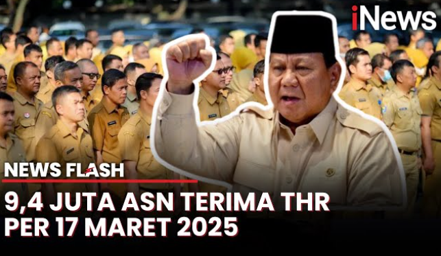 Presiden Prabowo Umumkan THR ASN, TNI dan Polri Cair 17 Maret 2025