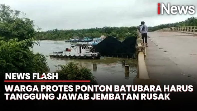 Jembatan Rusak Akibat Ponton Batu Bara, Warga Banyuasin Tuntut Perusahaan Tanggung Jawab