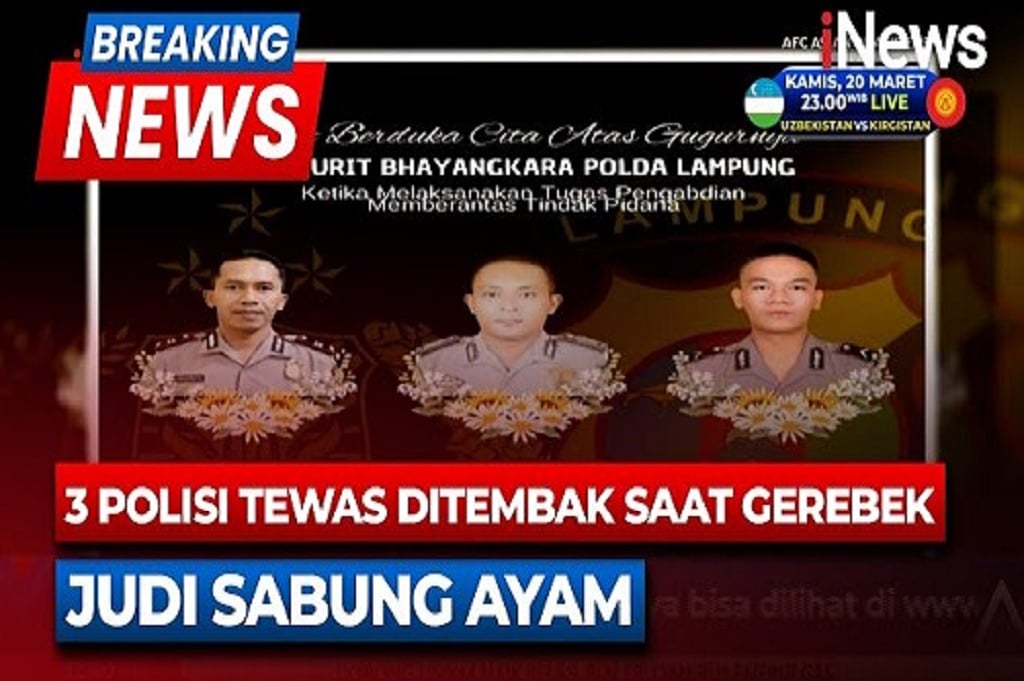 Potret 3 Polisi Gugur di Way Kanan saat Gerebek Judi Sabung Ayam, Luka Tembak di Kepala