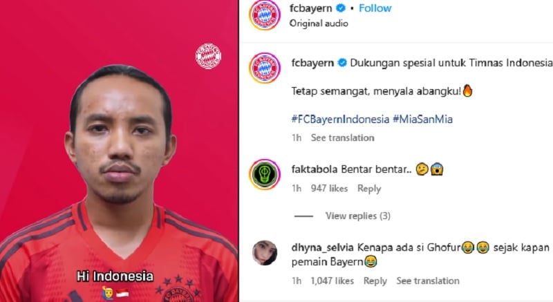 Viral Pemain Bayern Munchen Dukung Timnas Indonesia Libas Australia, Netizen Salah Fokus Ada Irfan Ghafur