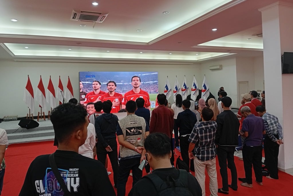 DPP Partai Perindo Gelar Nobar Australia Vs Indonesia