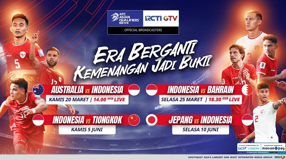 4 Laga Sisa Timnas Indonesia di Kualifikasi Piala Dunia 2026 Disiarkan RCTI 