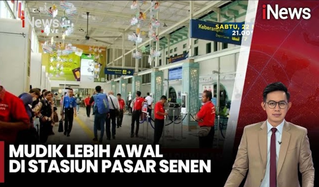 Lonjakan Penumpang Kereta Api Mulai Terlihat di Stasiun Pasar Senen