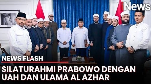 Momen Presiden Prabowo Terima Kunjungan Ustaz Adi Hidayat dan Delegasi Al Azhar Kairo