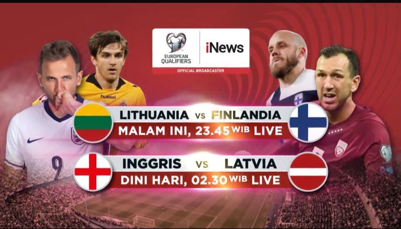 Live iNews TV! Inggris Vs Latvia di Kualifikasi Piala Dunia 2026 Dini Hari Nanti