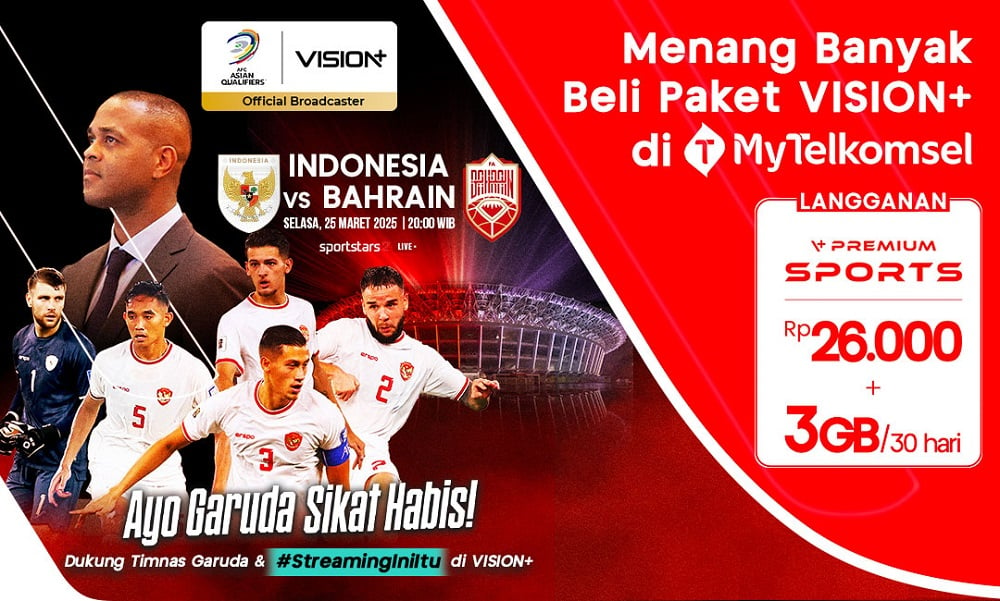 Link Live Streaming Timnas Indonesia Vs Bahrain di Kualifikasi Piala Dunia 2026 Malam Ini