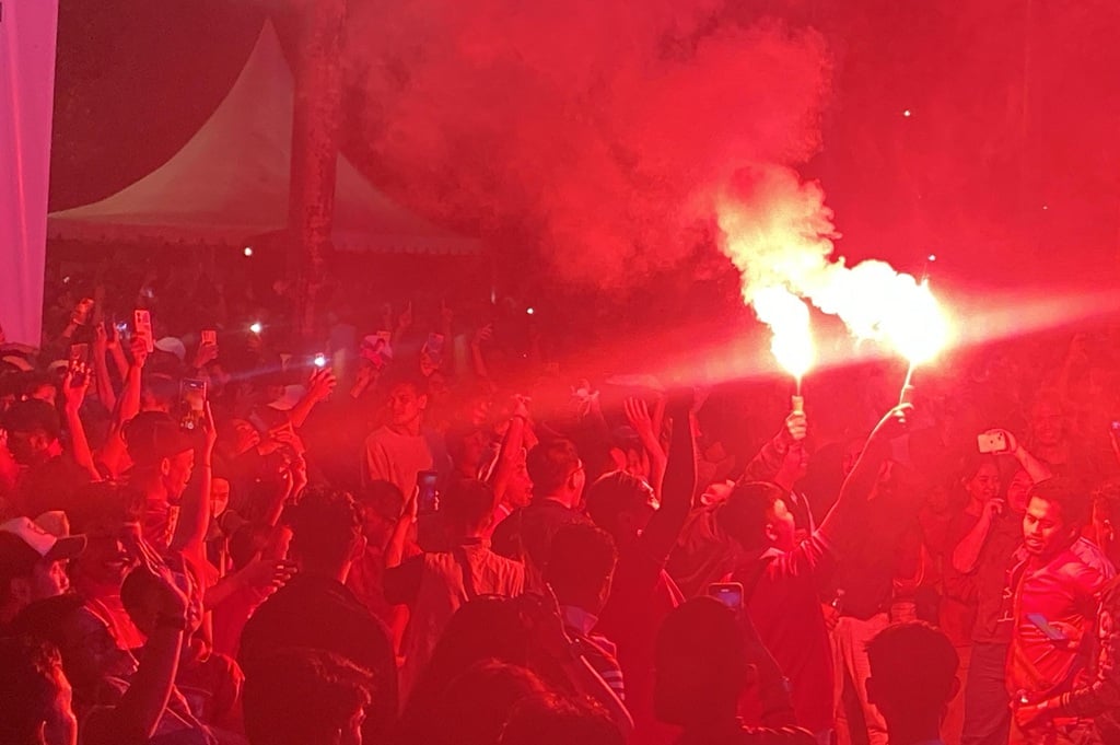 Momen Ribuan Suporter Garuda Rayakan Kemenangan Timnas Indonesia atas Bahrain