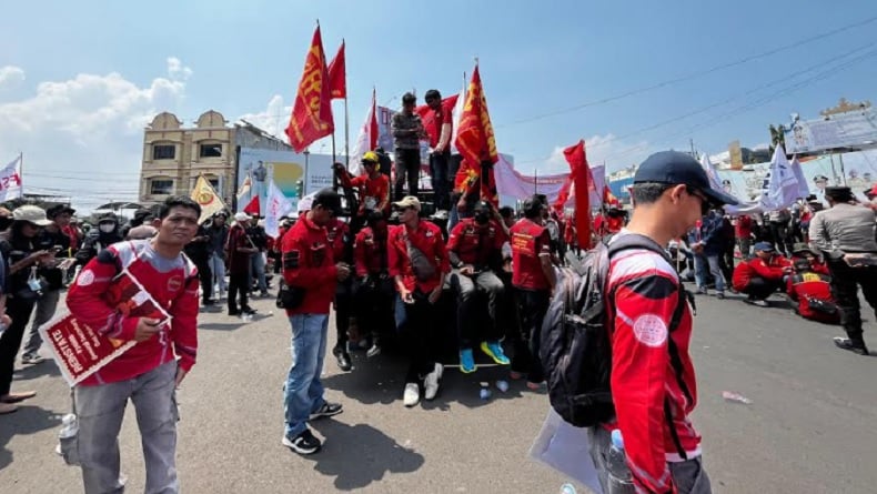 Demo Buruh di Lampung Desak Pemerintah Hapus Sistem Kerja Kontrak