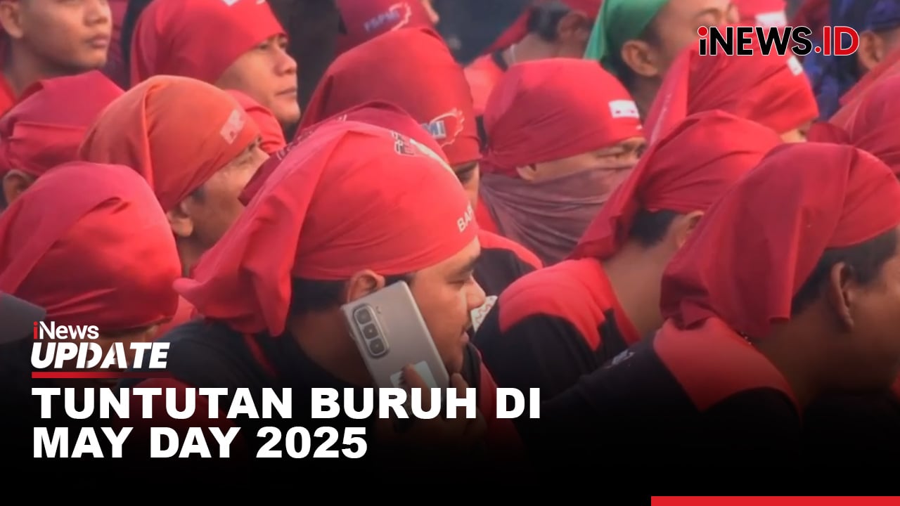 Massa Buruh Mulai Ramaikan Kawasan Monas, Datang Bawa Harapan