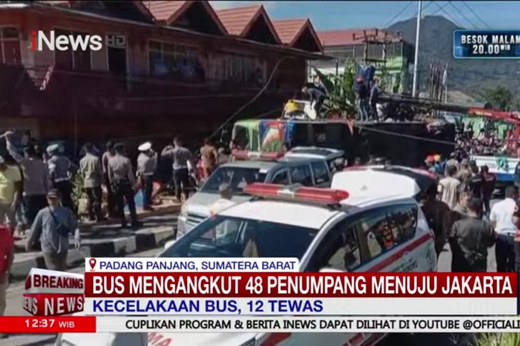 Kecelakaan Maut Bus ALS di Padang Panjang Tewaskan 12 Orang, Jalur Terminal Bukit Surungan Ditutup