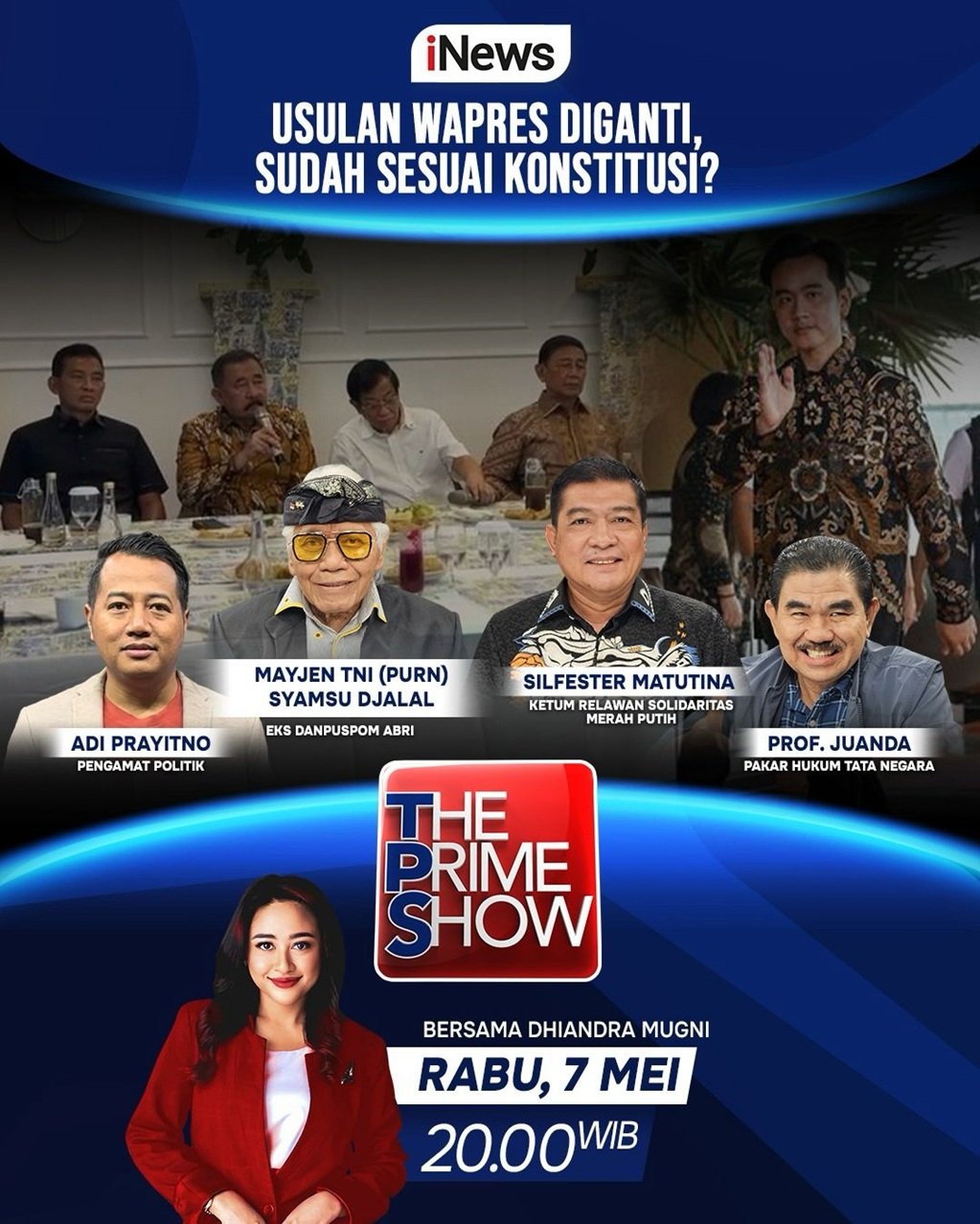 The Prime Show 'Usulan Wapres Diganti, Sudah Sesuai Konstitusi?' Malam Ini di iNews