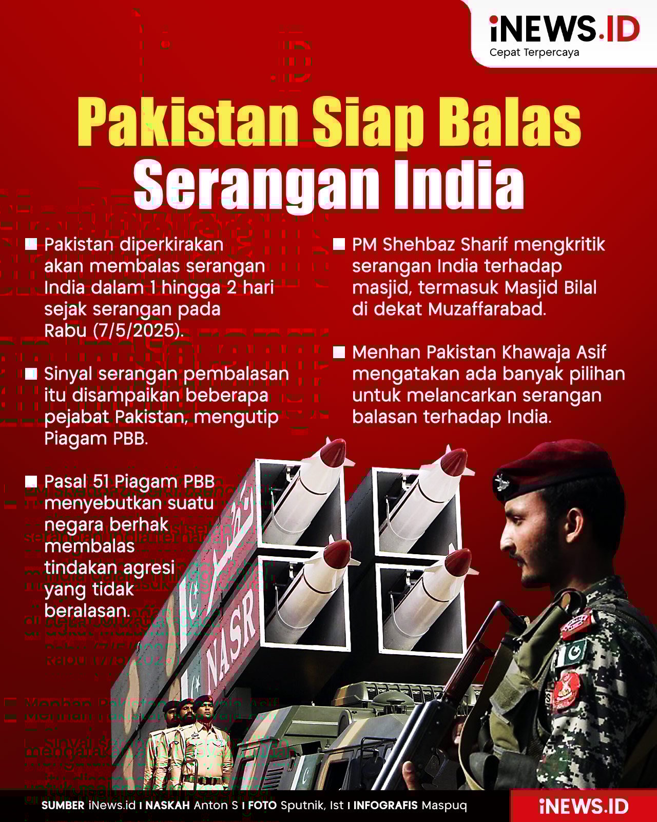 Infografis Pakistan Siap Balas Serangan India dalam 1-2 Hari