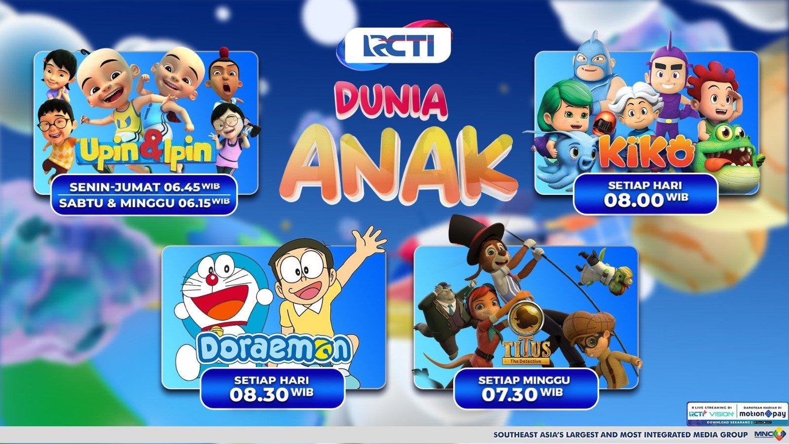 Mengawali Pagi Ceria dan Penuh Warna Bersama Dunia Anak Hanya di RCTI