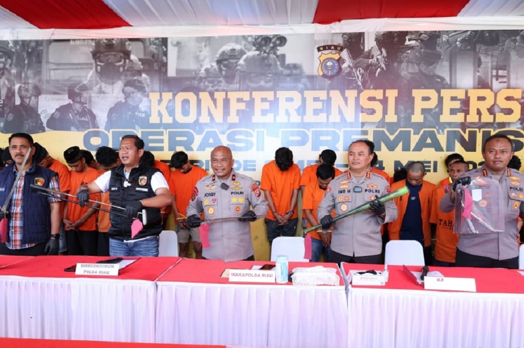 Polda Riau Sikat Premanisme dalam Operasi Pekat Lancang Kuning, Tangkap 169 Tersangka