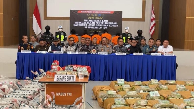 5 ABK Ditangkap TNI AL Penyelundupan Narkotika 1,9 Ton, Warga Thailand dan Myanmar