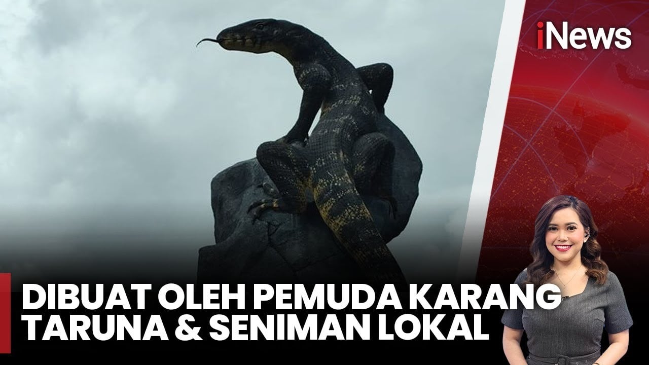 Viral Patung Biawak Besar Mirip Aslinya Dibangun Hanya dengan Anggaran Rp50 Juta