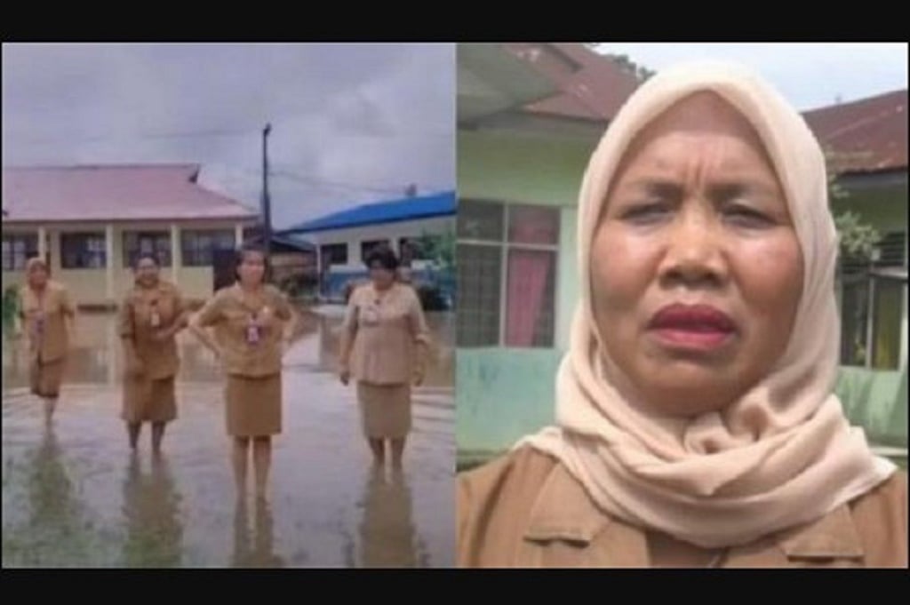 Viral Kepsek Asyik Joget saat Sekolah Kebanjiran di Karo, Berujung Dinonaktifkan