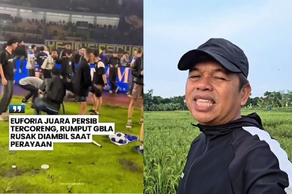 Viral Euforia Bobotoh Rusak Rumput Stadion GBLA, Dedi: Proses Pidana atau Barak Militer!