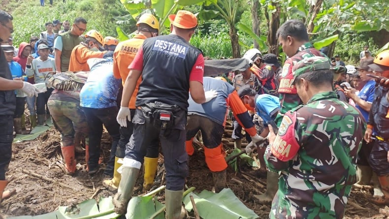4 Hari Pencarian, Jasad Korban Longsor Lembang Ditemukan 612 Meter dari Titik Dilaporkan Hilang