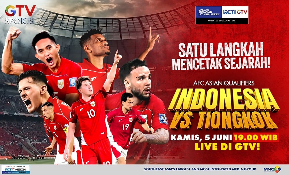 Jadwal Siaran Langsung Timnas Indonesia Vs China, Live GTV!