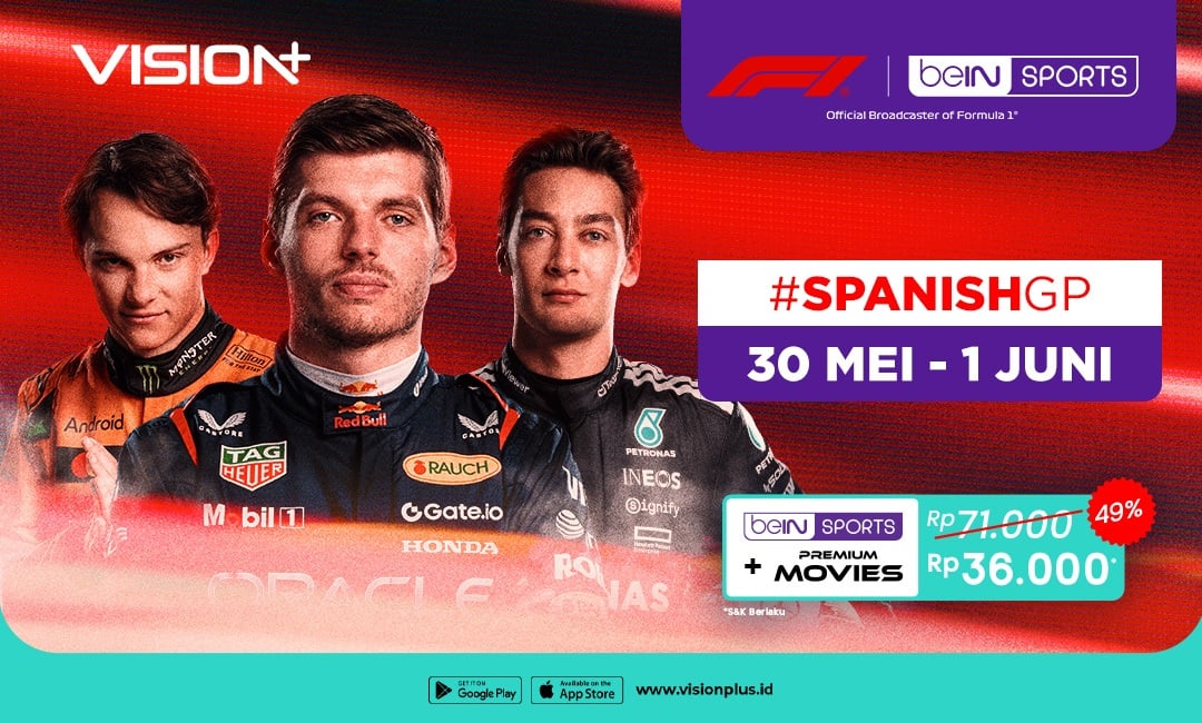 Jadwal dan Link Live Streaming F1 GP Spanyol 2025 di Vision+
