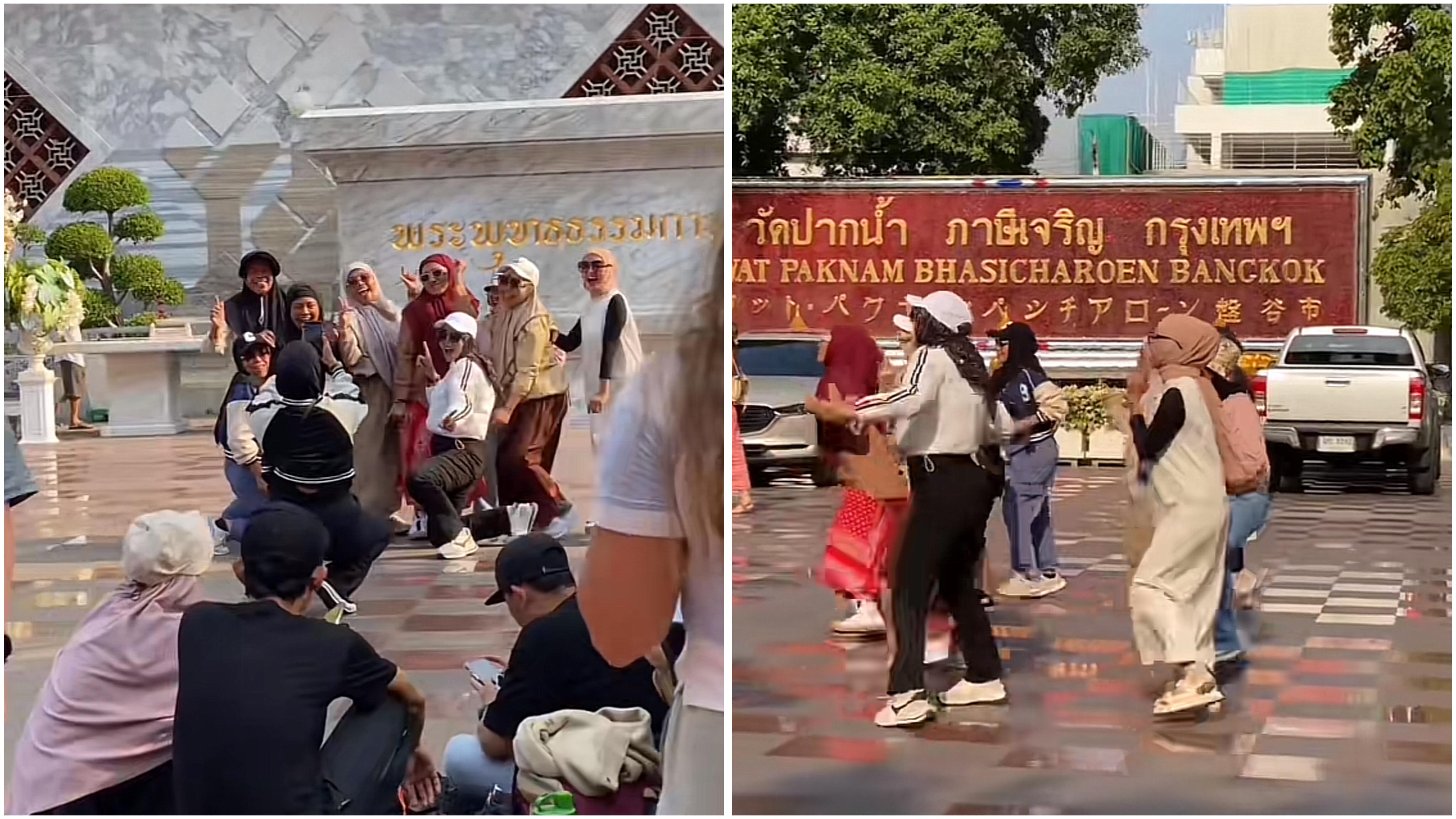 Viral Emak-Emak Joget TikTok di Kuil Sakral Thailand, Panen Hujatan!