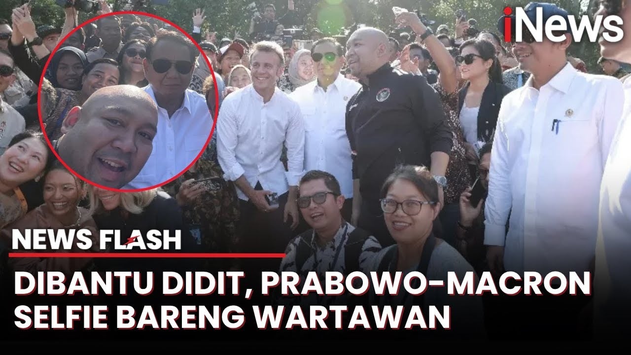 Akrab! Didit Bantu Wartawan Sefie Bareng Prabowo-Macron